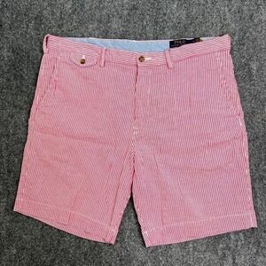 Polo Ralph Lauren 9" Seersucker Shorts Men's 36" Stretch Classic Fit Chino Pink